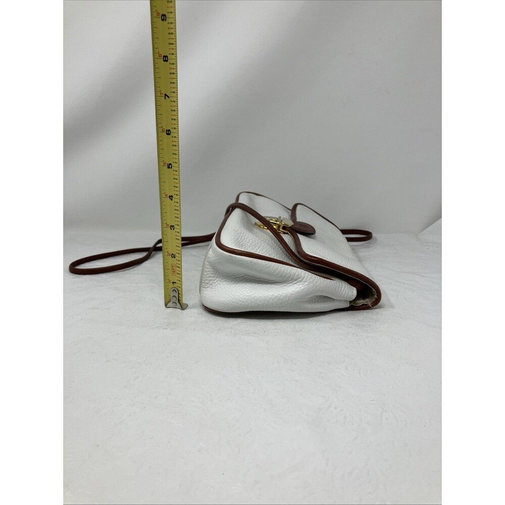 Etienne Aigner Crossbody Bag Purse White Brown Leather Pebbled Vintage - Picture 3 of 16